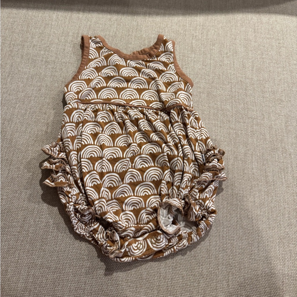 Rust rainbows bubble romper
